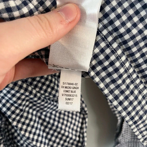 Gap Mens Blue Check Long Sleeve Button Up Shirt Sz Large Gingham Casual  Cotton - Picture 5 of 12